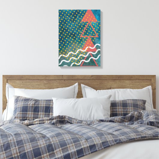 Toile Triangle Abstrait rétro de quatre et de points (Insitu(Chambre))