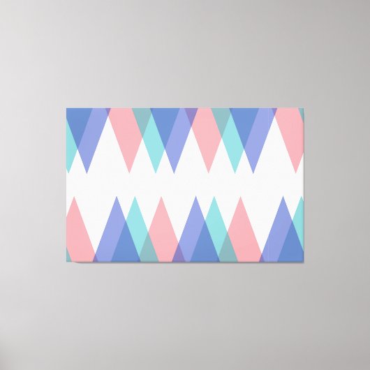 Toile Triangles bleu et corail (Recto)