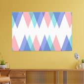 Toile Triangles bleu et corail (Insitu(Salon))