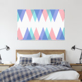 Toile Triangles bleu et corail (Insitu(Chambre))