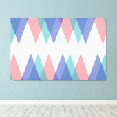 Toile Triangles bleu et corail (Insitu (Plancher de Bois))