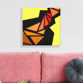 Toile Triangles colorés Abstrait Géométrique Jaune noir (Insitu(Salon))