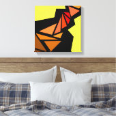 Toile Triangles colorés Abstrait Géométrique Jaune noir (Insitu(Chambre))