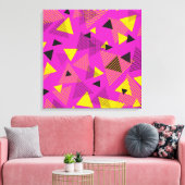 Toile Triangles d'art moderne Abstrait violet jaune noir (Insitu(Salon))