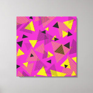 Toile Triangles d'art moderne Abstrait violet jaune noir