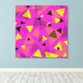 Toile Triangles d'art moderne Abstrait violet jaune noir (Insitu (Plancher de Bois))