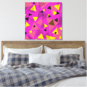 Toile Triangles d'art moderne Abstrait violet jaune noir (Insitu(Chambre))