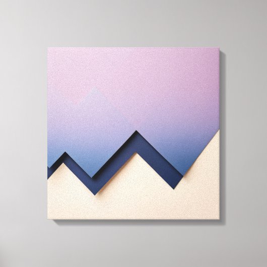 Toile Triangles dégradés - Indigo à Lilac Abstrait (Recto)