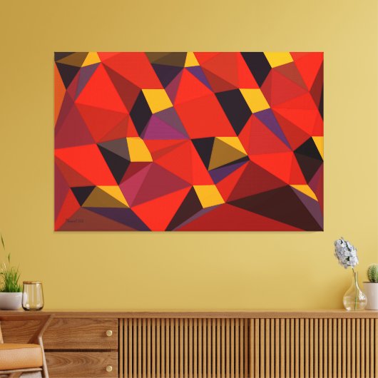 Toile Triangles En Rouge (Insitu(Salon))