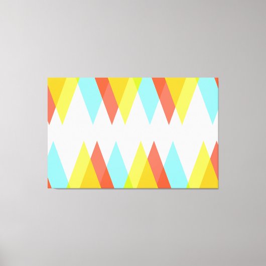 Toile Triangles jaunes, rouges et bleus cadets (Recto)