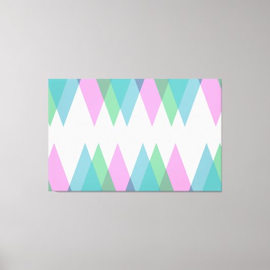 Toile Triangles rose et vert (Recto)