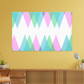 Toile Triangles rose et vert (Insitu(Salon))