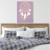 Toile Tribal Dreamcatcher Boho Purple Monogramme initial (Insitu(Chambre))