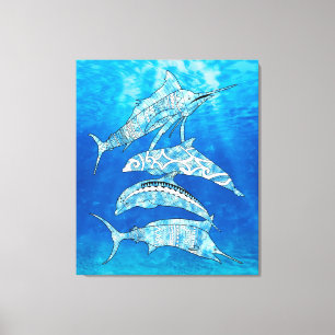 Toile Tribal Ocean Animals