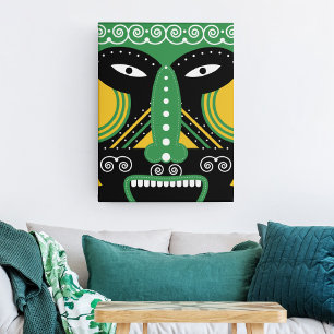 Toile tribal rituel vert