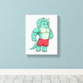 Toile Tricératops comme Bodybuilder à Bodybuilding (Insitu (Plancher de Bois))