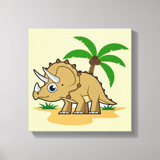 Toile Tricératops Dans Un Climat Tropical. (Recto)
