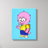 Toile Tricératops Nerd Avec Sac À Dos Et Manuel. (Recto)