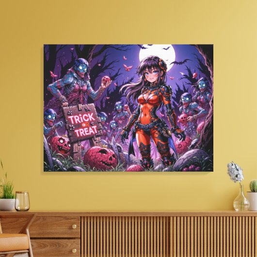 Toile Trick ou traiter Halloween Zombies distribuer le c (Insitu(Salon))