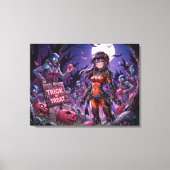Toile Trick ou traiter Halloween Zombies distribuer le c (Recto)
