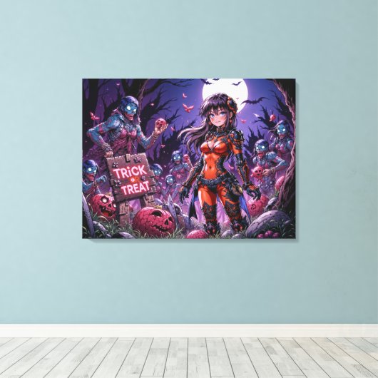 Toile Trick ou traiter Halloween Zombies distribuer le c (Insitu (Plancher de Bois))