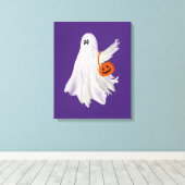 Toile Trick Ou Traiter Le Fantôme Avec Le Bouchon Citrou (Insitu (Plancher de Bois))