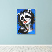 Toile Trickster du raton laveur "Velka Teyani" (Insitu (Plancher de Bois))