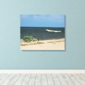 Toile Tricycle de plage - Progreso, Yucatan, Mexique (Insitu (Plancher de Bois))