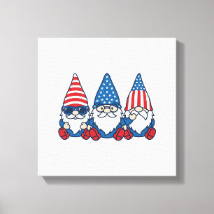Toile Trio de gnomes patriotiques dessin de t-shirt vect