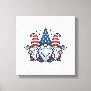 Toile Trio de gnomes patriotiques dessin vectoriel vinta