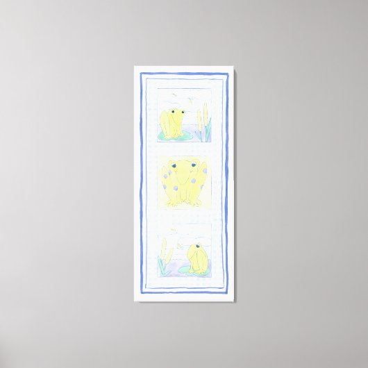 Toile Trio de grenouilles sur En vichy tissu (Recto)