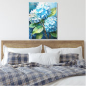 Toile Trio de Tranquilité : Hortensias Bleus (Insitu(Chambre))