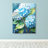 Toile Trio de Tranquilité : Hortensias Bleus (Insitu (Plancher de Bois))