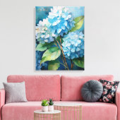 Toile Trio de Tranquilité : Hortensias Bleus (Insitu(Salon))