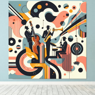 Toile Trio Psychedelique de l'Ère du Jazz du Milieu du S