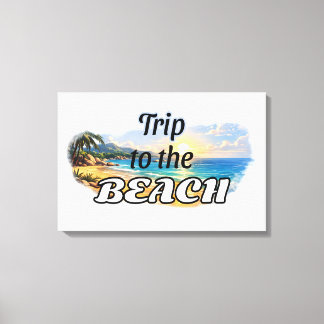 Toile Trip to the Beach Tropical Sunset Escape Design