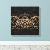 Toile Triple Lune - Triple Déesse Pentagram Ornement (Insitu (Plancher de Bois))