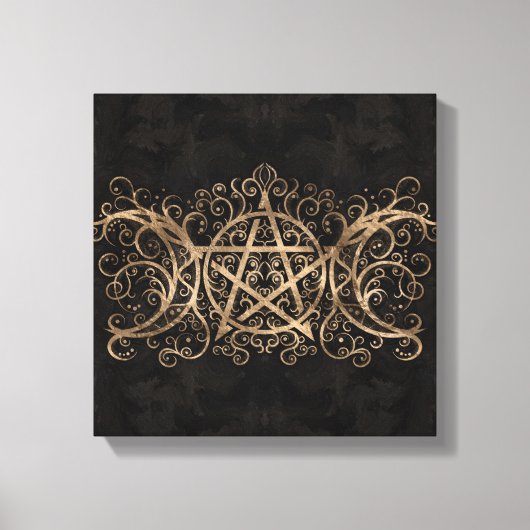 Toile Triple Lune - Triple Déesse Pentagram Ornement (Recto)