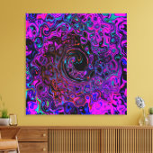 Toile Trippy Black et Magenta Retro Liquid Swirl (Insitu(Salon))