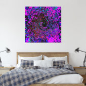 Toile Trippy Black et Magenta Retro Liquid Swirl (Insitu(Chambre))
