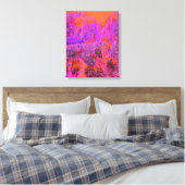 Toile Trippy Magenta et Orange Jardin impressionniste (Insitu(Chambre))
