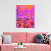 Toile Trippy Magenta et Orange Jardin impressionniste (Insitu(Salon))