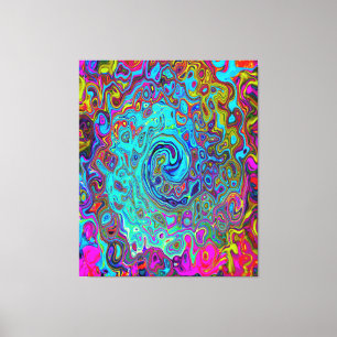 Toile Trippy Sky Blue Abstrait Retro Liquid Swirl