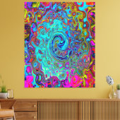 Toile Trippy Sky Blue Abstrait Retro Liquid Swirl (Insitu(Salon))