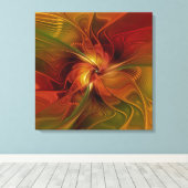 Toile Triptyque Abstrait rouge orange Brown vert (Insitu (Plancher de Bois))