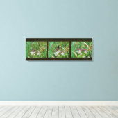 Toile Triptyque de papillons Buckeye (Insitu (Plancher de Bois))