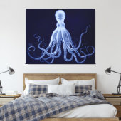 Toile Triptyque Octopus surdimensionné en bleu (Insitu(Chambre))