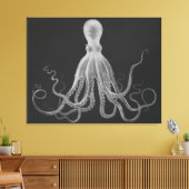 Toile Triptyque Octopus surdimensionné en gris (Insitu(Salon))