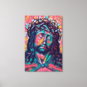 Toile Triste Jésus Christ Face à la couronne Thorn Art A