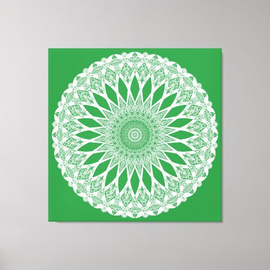 Toile Tristyns d'algues vertes Mandala (Recto)